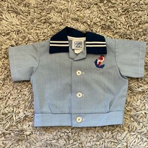 Vintage Little Bit Sailor Suit Shirt, Made in U.S.A., Size 12 Months